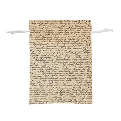 Close Up Photo Of Black Text Old Handwriting Leave Old Script Lightweight Drawstring Pouch (s) by Cendanart