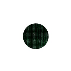 Green Matrix Code Illustration Digital Art Portrait Display 1  Mini Magnets by Cendanart