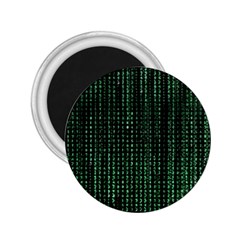 Green Matrix Code Illustration Digital Art Portrait Display 2 25  Magnets by Cendanart