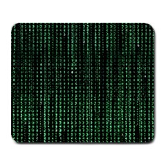 Green Matrix Code Illustration Digital Art Portrait Display Large Mousepad by Cendanart