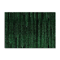 Green Matrix Code Illustration Digital Art Portrait Display Sticker A4 (100 Pack) by Cendanart