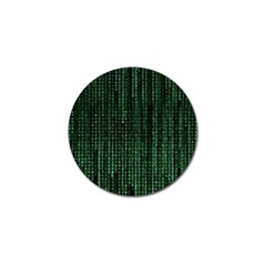 Green Matrix Code Illustration Digital Art Portrait Display Golf Ball Marker by Cendanart