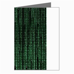 Green Matrix Code Illustration Digital Art Portrait Display Greeting Card