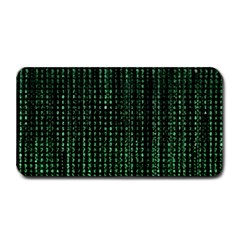 Green Matrix Code Illustration Digital Art Portrait Display Medium Bar Mat by Cendanart