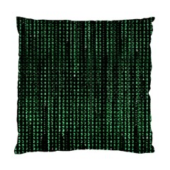 Green Matrix Code Illustration Digital Art Portrait Display Standard Cushion Case (one Side) by Cendanart