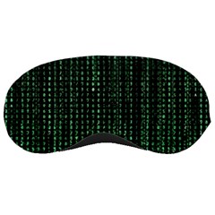 Green Matrix Code Illustration Digital Art Portrait Display Sleep Mask by Cendanart