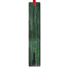 Green Matrix Code Illustration Digital Art Portrait Display Large Book Marks by Cendanart