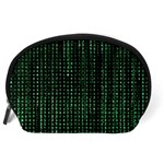 Green Matrix Code Illustration Digital Art Portrait Display Accessory Pouch (Large) Back