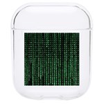 Green Matrix Code Illustration Digital Art Portrait Display Hard PC AirPods 1/2 Case Front