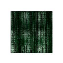 Green Matrix Code Illustration Digital Art Portrait Display Satin Bandana Scarf 22  X 22  by Cendanart