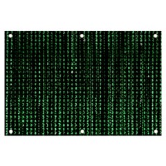 Green Matrix Code Illustration Digital Art Portrait Display Banner And Sign 6  X 4  by Cendanart