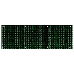 Green Matrix Code Illustration Digital Art Portrait Display Banner And Sign 9  X 3  by Cendanart