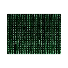 Green Matrix Code Illustration Digital Art Portrait Display Premium Plush Fleece Blanket (mini) by Cendanart