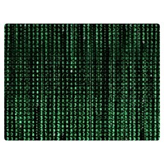 Green Matrix Code Illustration Digital Art Portrait Display Two Sides Premium Plush Fleece Blanket (extra Small) by Cendanart