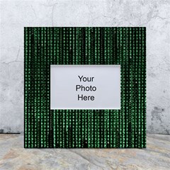 Green Matrix Code Illustration Digital Art Portrait Display White Box Photo Frame 4  X 6  by Cendanart