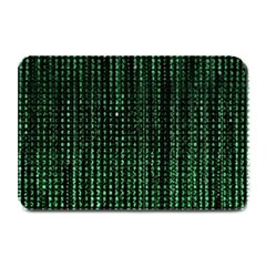 Green Matrix Code Illustration Digital Art Portrait Display Plate Mats by Cendanart