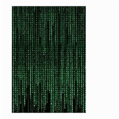 Green Matrix Code Illustration Digital Art Portrait Display Small Garden Flag (two Sides) by Cendanart