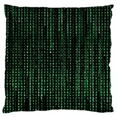 Green Matrix Code Illustration Digital Art Portrait Display Standard Premium Plush Fleece Cushion Case (one Side) by Cendanart