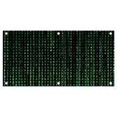 Green Matrix Code Illustration Digital Art Portrait Display Banner And Sign 4  X 2  by Cendanart