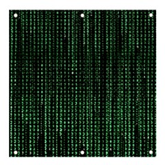 Green Matrix Code Illustration Digital Art Portrait Display Banner And Sign 4  X 4  by Cendanart