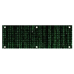 Green Matrix Code Illustration Digital Art Portrait Display Banner And Sign 6  X 2  by Cendanart