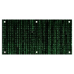 Green Matrix Code Illustration Digital Art Portrait Display Banner And Sign 6  X 3  by Cendanart