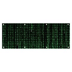 Green Matrix Code Illustration Digital Art Portrait Display Banner And Sign 8  X 3  by Cendanart