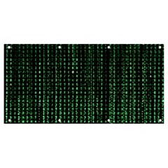 Green Matrix Code Illustration Digital Art Portrait Display Banner And Sign 8  X 4  by Cendanart