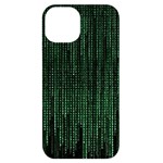 Green Matrix Code Illustration Digital Art Portrait Display iPhone 14 Black UV Print Case Front