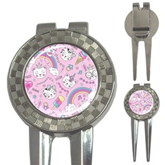 Beautiful Cute Animals Pattern Pink 3-in-1 Golf Divots by Grandong