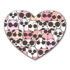 Cute Dog Seamless Pattern Background Heart Mousepad by Grandong