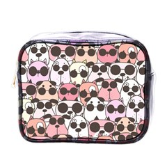 Cute Dog Seamless Pattern Background Mini Toiletries Bag (One Side)