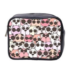 Cute Dog Seamless Pattern Background Mini Toiletries Bag (Two Sides)