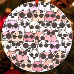 Cute Dog Seamless Pattern Background Uv Print Acrylic Ornament Round by Grandong