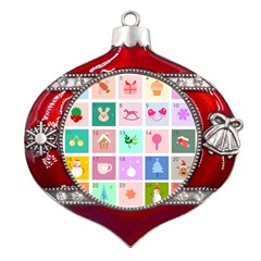 Christmas Wreath Advent Metal Snowflake And Bell Red Ornament by Bedest