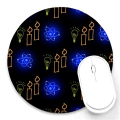 Background Doodles Candles Graphic Round Mousepad by Bedest