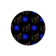 Background Doodles Candles Graphic Rubber Coaster (round) by Bedest