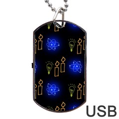 Background Doodles Candles Graphic Dog Tag Usb Flash (one Side) by Bedest