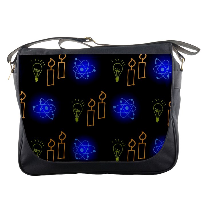 Background Doodles Candles Graphic Messenger Bag