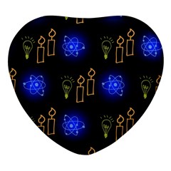 Background Doodles Candles Graphic Heart Glass Fridge Magnet (4 Pack) by Bedest