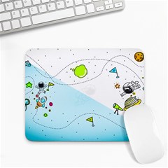 Astronaut Spaceship Small Mousepad by Bedest