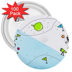 Astronaut Spaceship 3  Buttons (100 Pack)  by Bedest