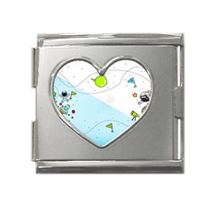 Astronaut Spaceship Mega Link Heart Italian Charm (18mm) by Bedest