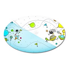 Astronaut Spaceship Oval Magnet by Bedest