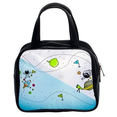 Astronaut Spaceship Classic Handbag (two Sides) by Bedest