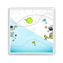 Astronaut Spaceship Memory Card Reader (square) by Bedest