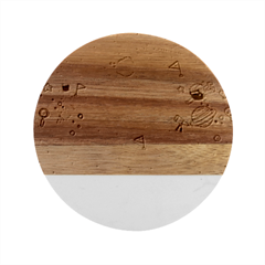 Astronaut Spaceship Marble Wood Coaster (round)