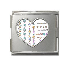 Doodles Border Letter Ornament Mega Link Heart Italian Charm (18mm) by Bedest