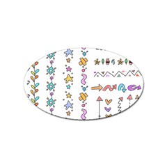 Doodles Border Letter Ornament Sticker (oval) by Bedest