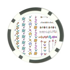 Doodles Border Letter Ornament Poker Chip Card Guard (10 Pack) by Bedest